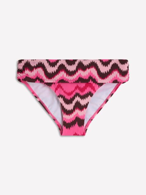 BODEN Classic Fold Bikini Bottoms-Pink, Zig zag Wave