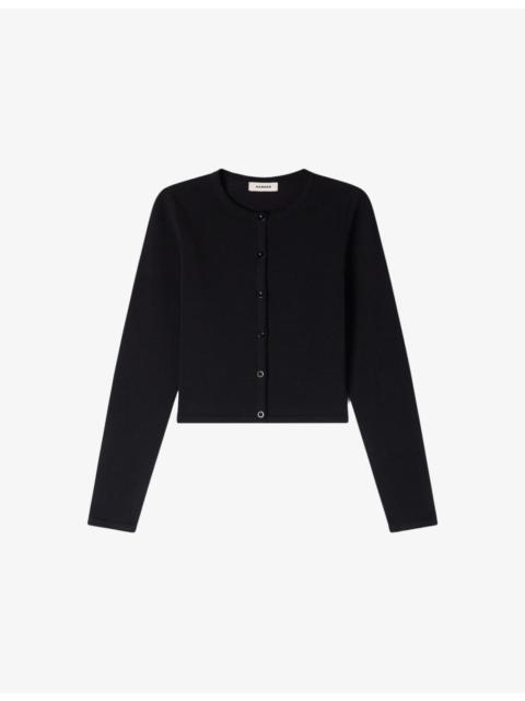 Sandro Round-Neck Cropped Knitted Cardigan