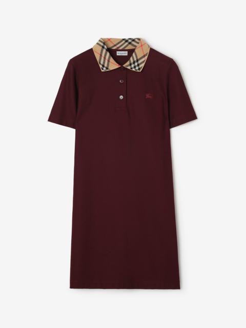 Burberry Check Collar Cotton Polo Shirt Dress