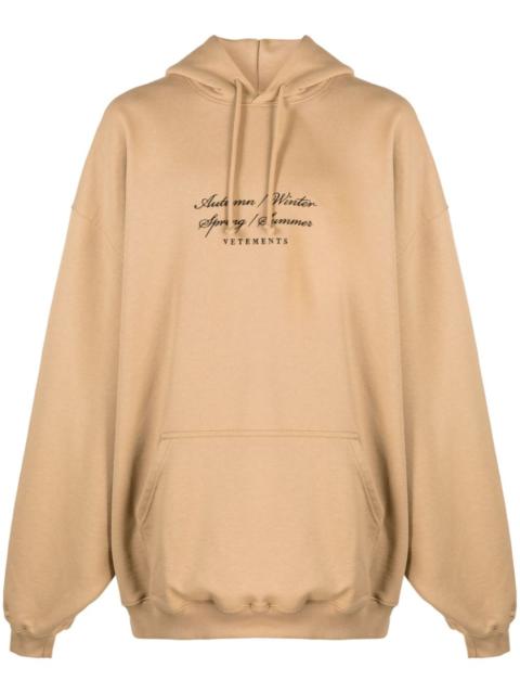VETEMENTS 4 Seasons cotton hoodie