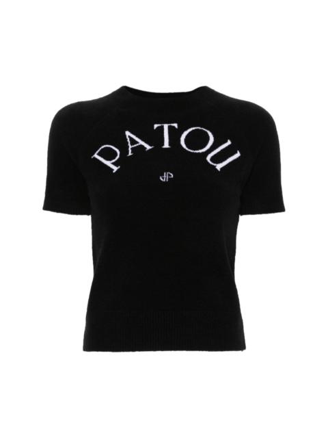 jacquard-logo knitted top
