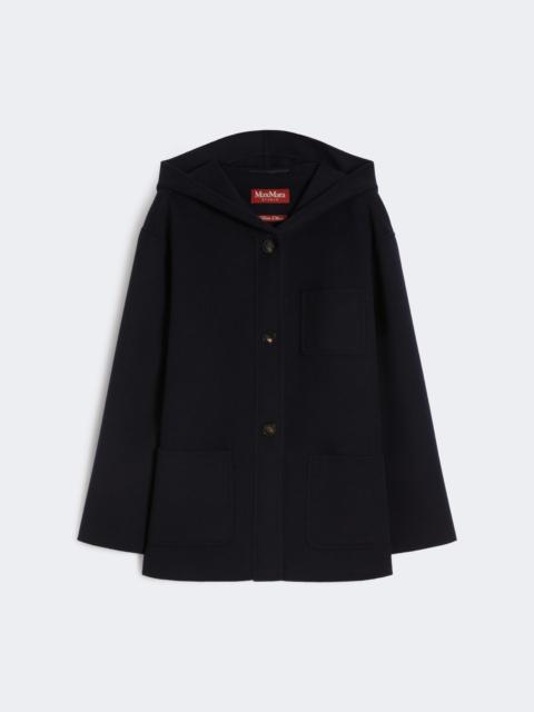 Max Mara PAGLIE Cashmere, wool and silk hooded coat - NAVY
