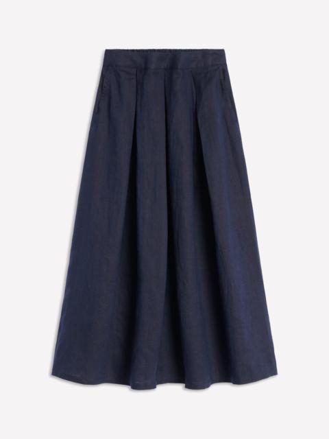 BODEN Verity Linen Midi Skirt-Navy