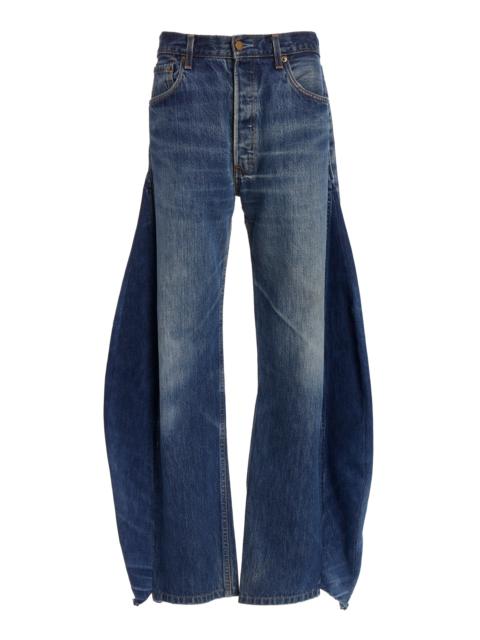 A.W.A.K.E. MODE Upcycled Rigid High-Rise Balloon Jeans blue
