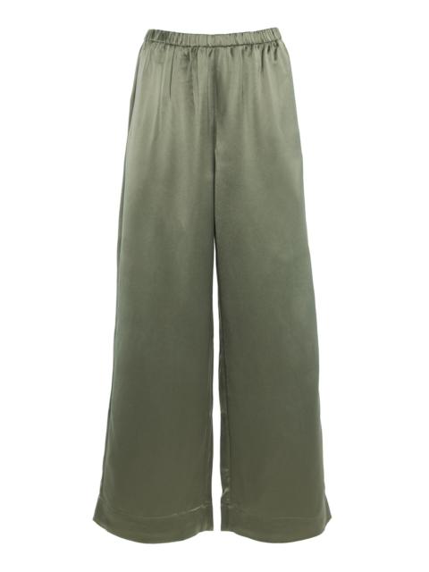 BY MALENE BIRGER Cabello Mid-Rise Wide-Leg Pants green