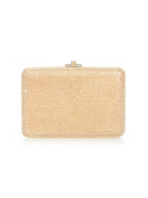 JUDITH LEIBER Slim Slide Crystal Clutch gold