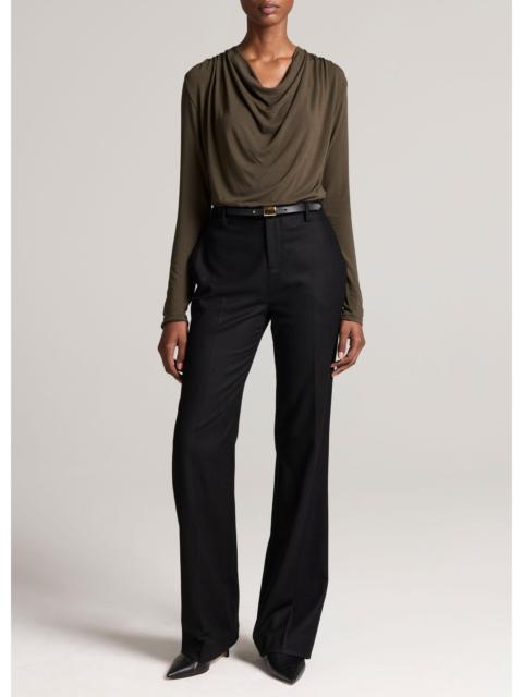 Vince Simone Mid-Rise Italian Flannel Slim Flare Pant