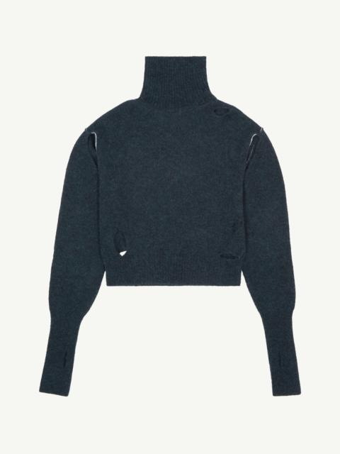 MM6 Maison Margiela Distressed high collar jumper