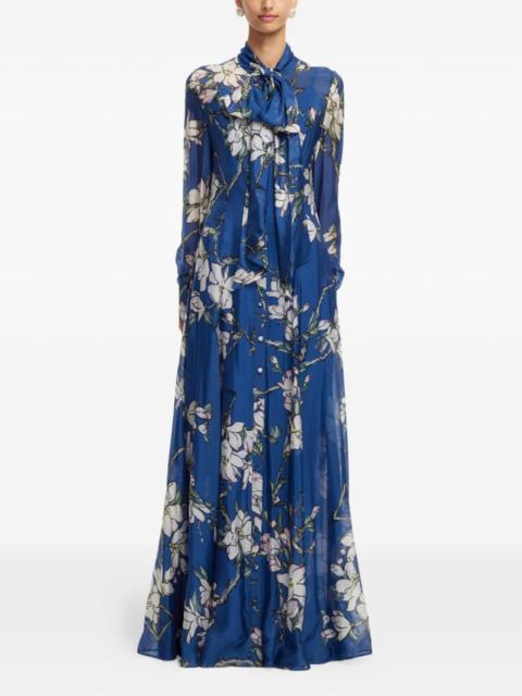 LEO LIN Katrina floral bow maxi dress