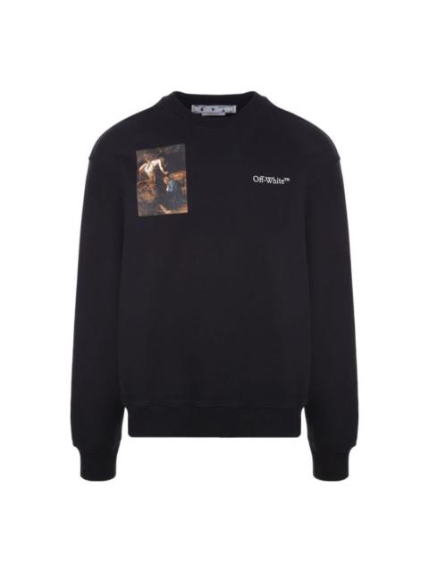 Off-White Men's Off-White SS22 Character Logo Printing Round Neck Long Sleeves Black OMBA057S22FLE0011001