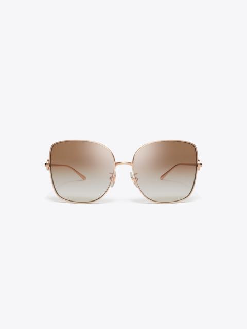 TORY BURCH Miller Metal Oversized Butterfly Sunglasses
