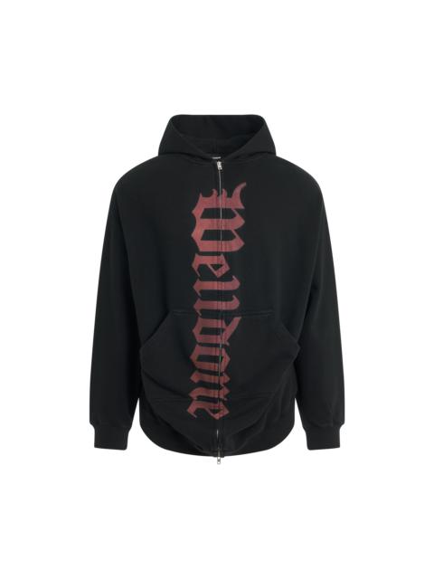 We11done Flare Zip-Up Hoodie in Black