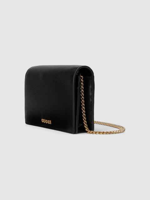 Chain wallet with Gucci script