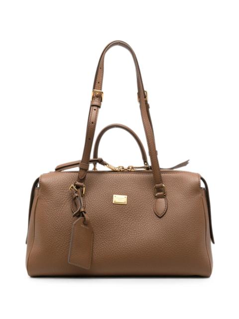 Dolce & Gabbana Dolce & Gabbana Logo-plaque Pebbled-leather Tote Bag