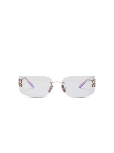 Miu Miu logo-plaque rimless sunglasses