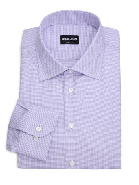 GIORGIO ARMANI Men's Houndstooth Dress Shirt - Lavender