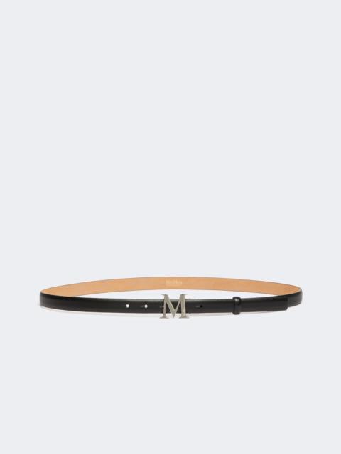 Max Mara Leather belt with Monogram buckle - BLACK