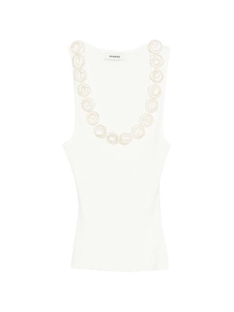 Sandro floral-appliqué top