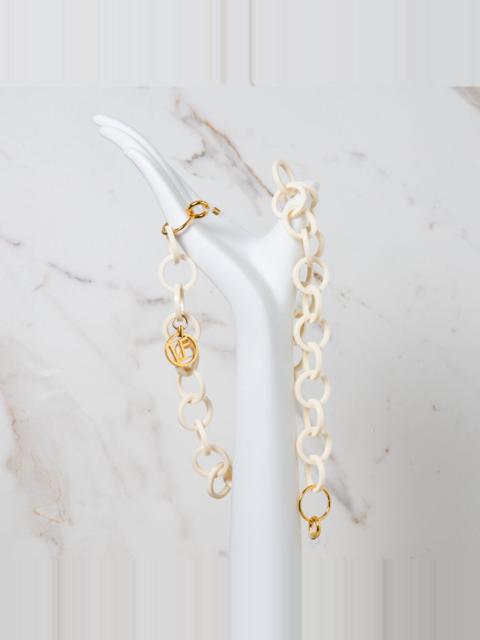 LINDA FARROW CREAM ROUND LINK ACETATE CHAIN