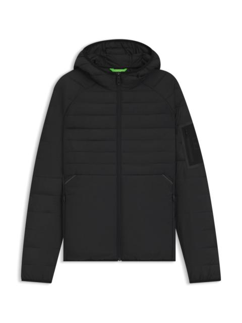 BOSS WATER-REPELLENT HOODED JACKET WITH DECORATIVE REFLECTIVE DETAILS