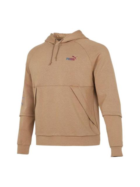 PUMA PUMA Logo Pattern Printing Loose Couple Style Khaki 537016-63