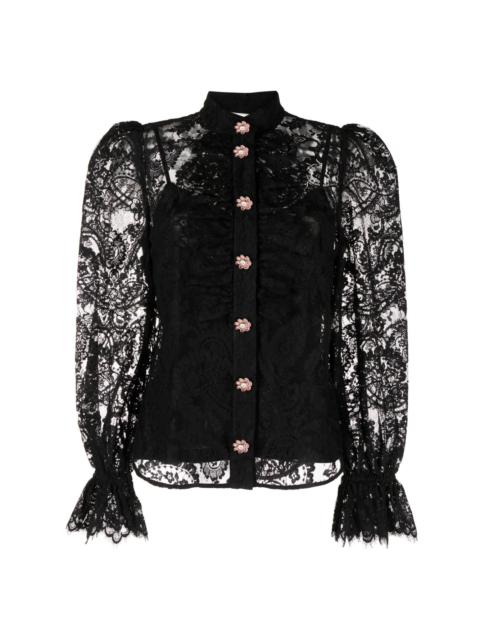 Luminosity floral-lace blouse