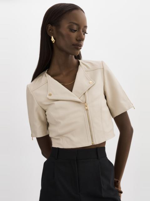 LAMARQUE KIRSI GOLD | Cropped Biker Jacket