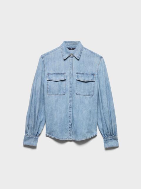 7 For All Mankind LONG SLEEVE REGULAR SHIRT in Denim Loft