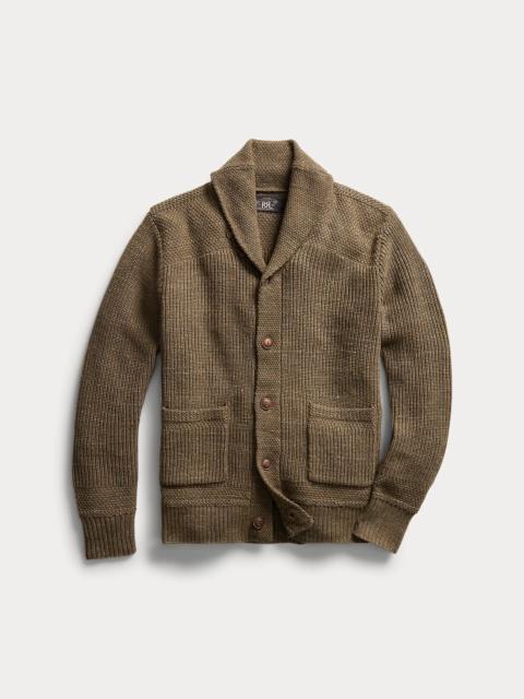Cotton-Wool Shawl-Collar Cardigan