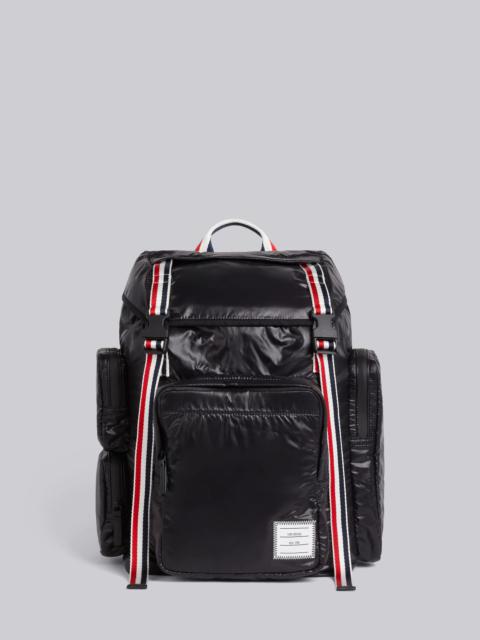 Thom Browne Black Ripstop Tricolor Webbing Backpack