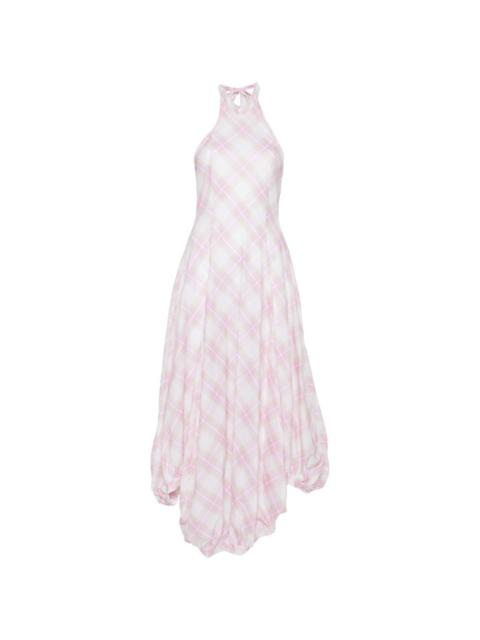 gimaguas checked asymmetric-hem dress