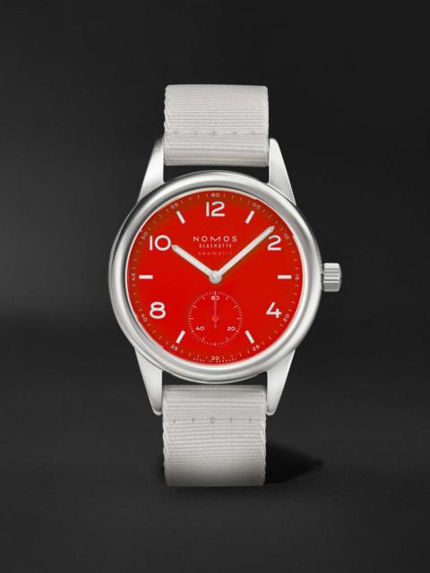 NOMOS Glashütte Club Neomatik Automatic 37mm Stainless Steel and Webbing Watch, Ref. No. 743