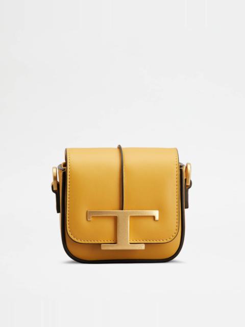 Tod's T TIMELESS CROSSBODY BAG IN LEATHER MICRO - YELLOW
