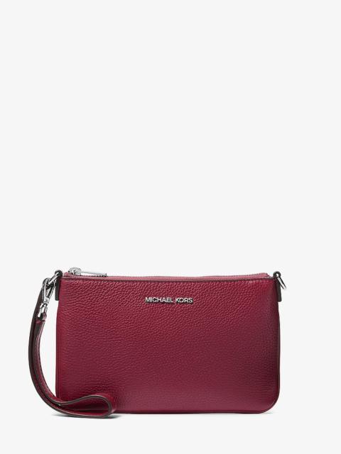 MICHAEL KORS Jet Set Small Pebbled Leather Convertible Wristlet