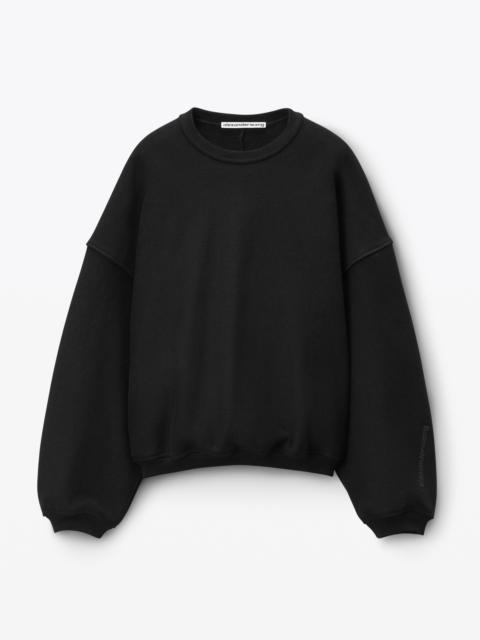 Alexander Wang logo EMBROIDERED oversized sweatshirt in cotton