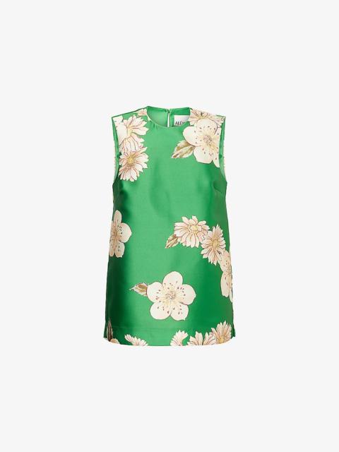 ALÉMAIS Sage Floral Woven Top