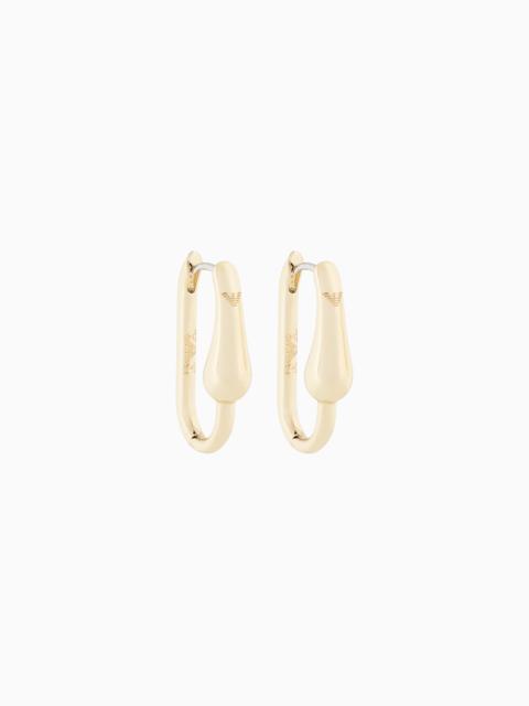 EMPORIO ARMANI GOLD-TONE BRASS HOOP EARRINGS