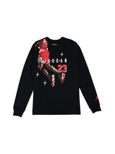 Jordan Nike Jordan Slam Dunk Contest Holiday Long Sleeve Pixel Tee Black/Chile Red