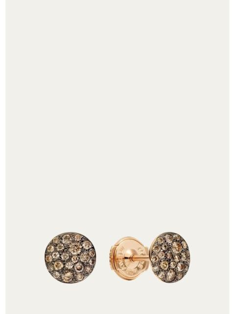 Pomellato Sabbia 18K Rose Gold Brown Diamond Stud Earrings