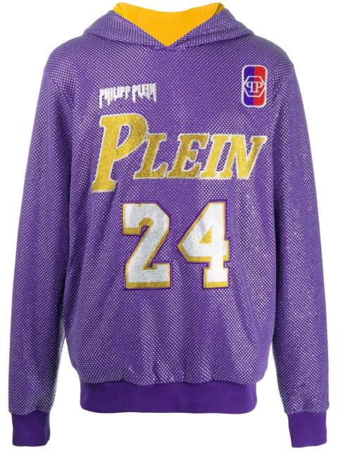 PHILIPP PLEIN glass-embellished bball hoodie