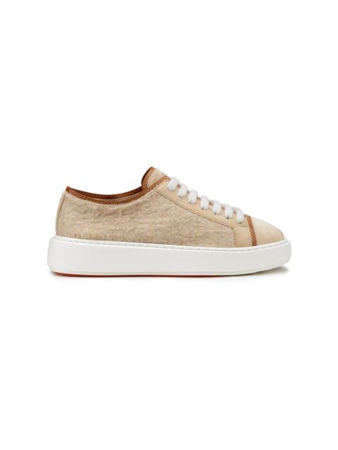 Santoni Women's dove grey suede sneaker