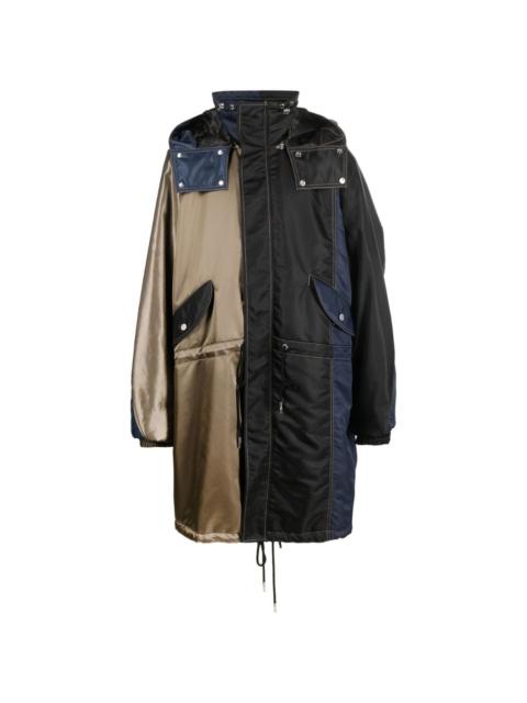 FENG CHEN WANG oversized colour-block hooded coat