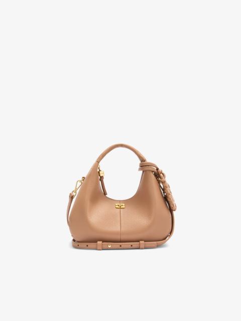 GANNI MINI HOBO BAG IN BROWN