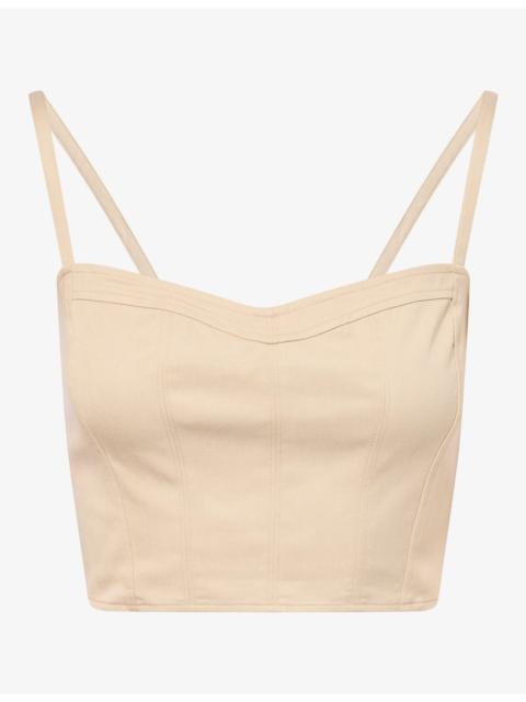 GOOD AMERICAN The Bustier Twill Woven Top
