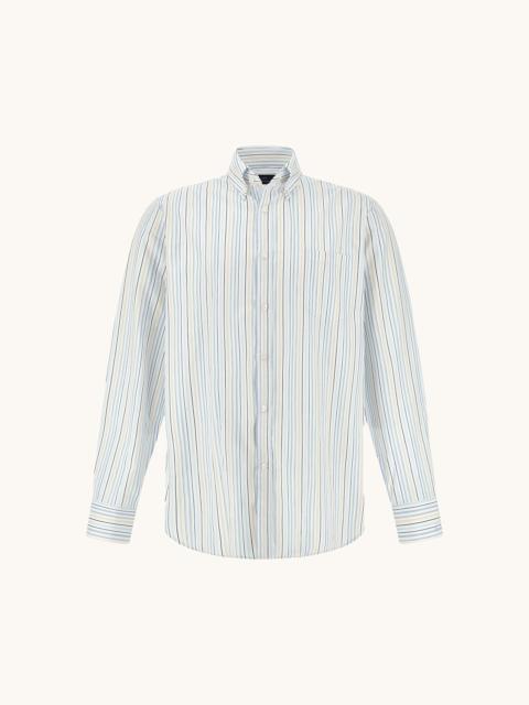 Paul & Shark COTTON TWILL SHIRT WITH STRIPED PATTERN
