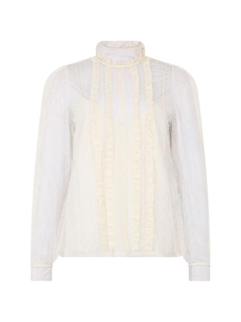 Valentino lace high-neck shirt