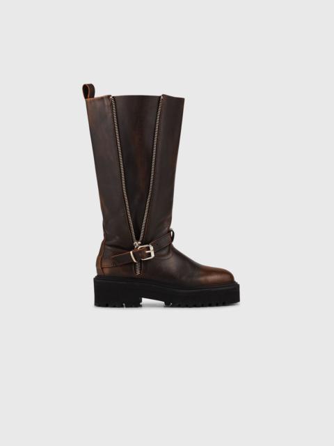 maje Leather biker boots