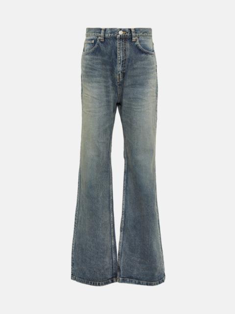 Mid-rise flared jeans