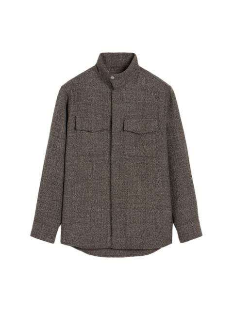 AMI Paris houndstooth high-collar shirt