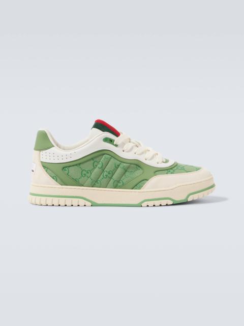 GUCCI Gucci Re-Web leather-trimmed sneakers